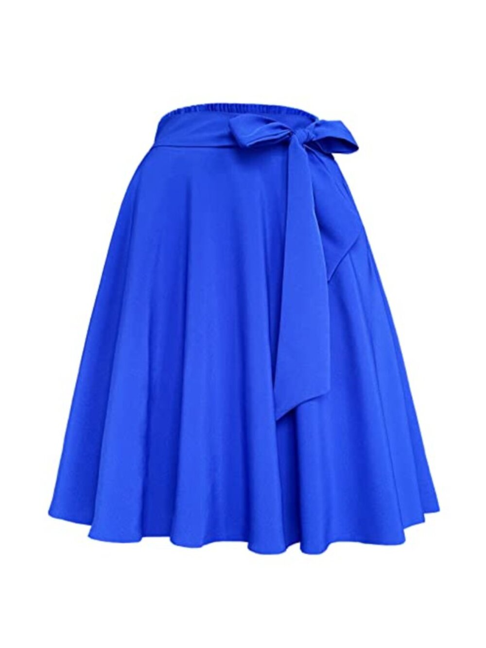 Women's High Waist A-Line Midi Skater Skirt with Pockets